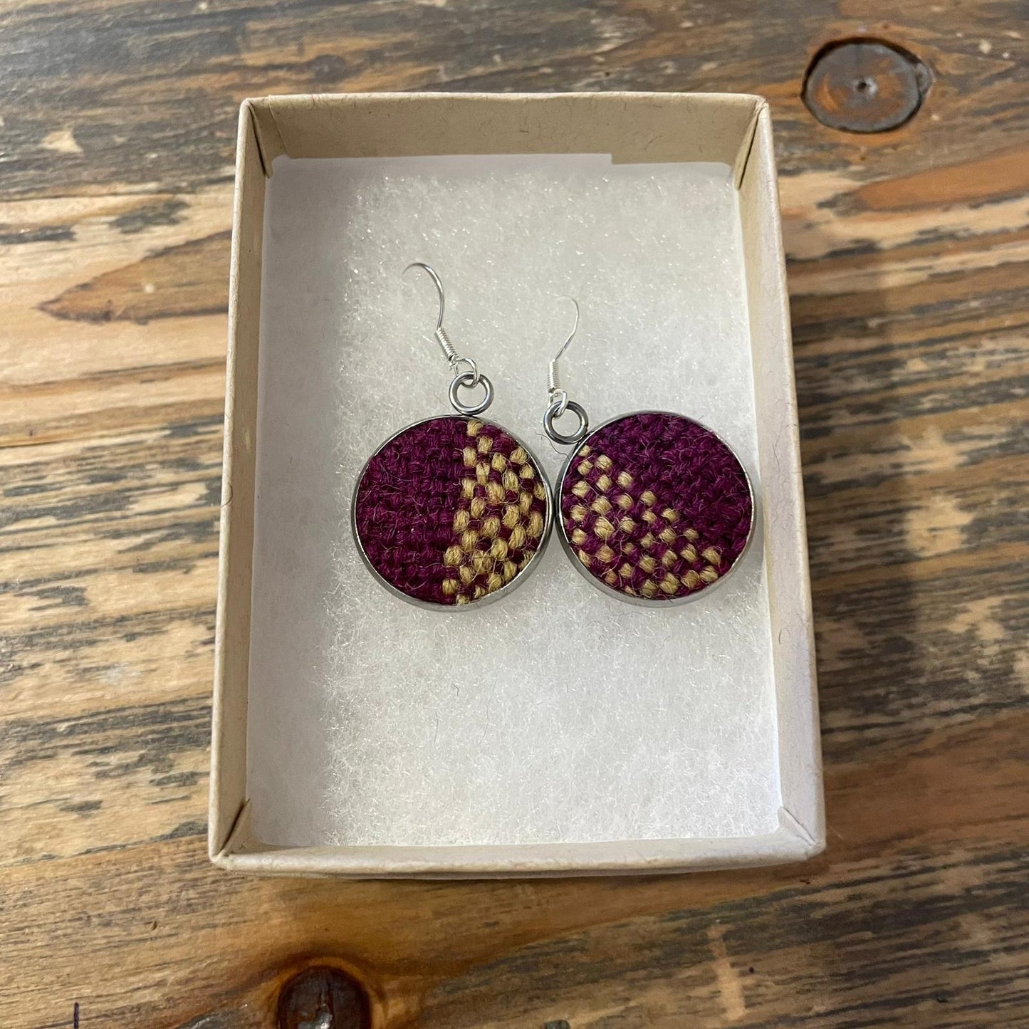 Large Drop Earrings Wool Design