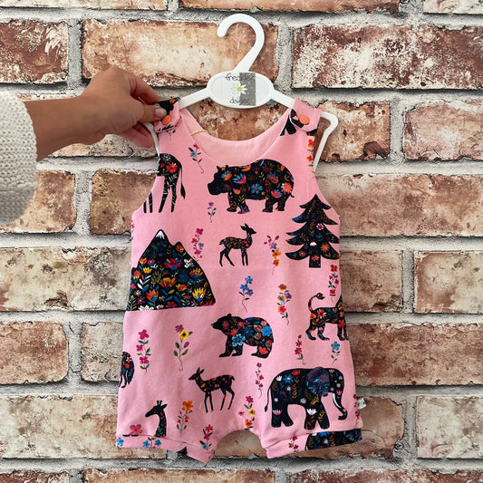 Floral Safari Animals Romper