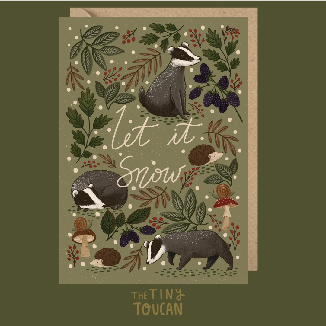Let it Snow Badger Card