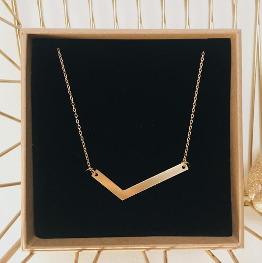 Brass/Silver Chevron Necklace